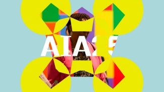 AIA25 preview including blue background and yellow kaleidoscope