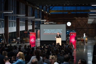 Presentation from podium 