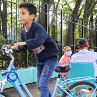 South Bronx youth and seniors cool down at The Refreshing Waters.