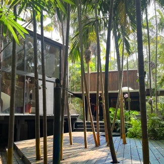 Woodsong Residence alongside palm trees 