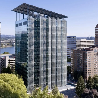 Skyscraper in downtown city
