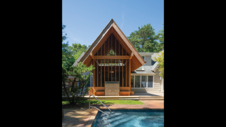 Stick House exterior addition by BLDUS
